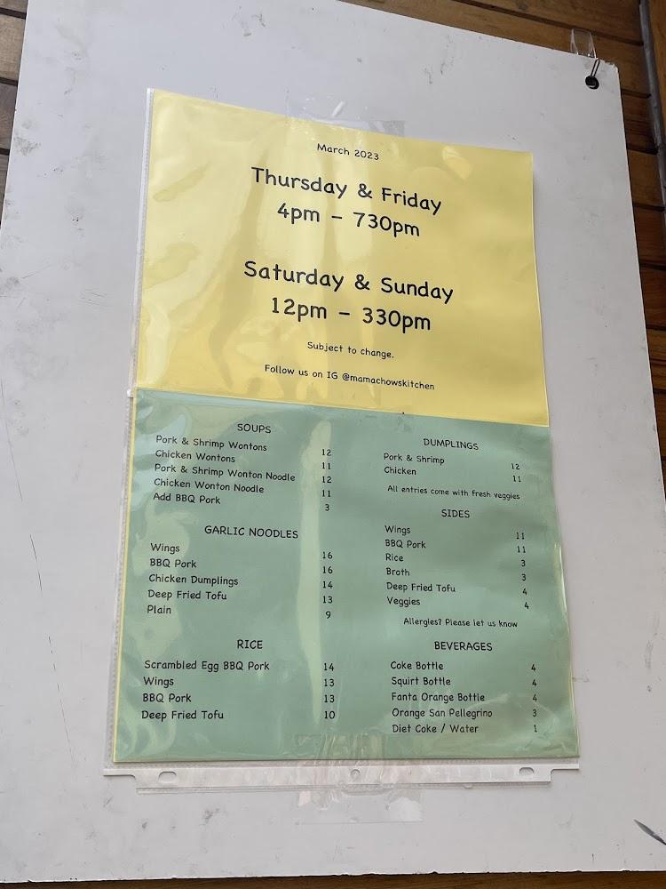 Mama Chow's Kitchen Menu image 1